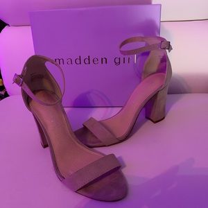 Madden Girl Nude Suede Heel.